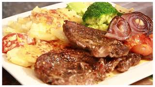 SUNDAY DINNER DAUPHINOISE WITH MINTED LAMB CHOPS AND VEG  Chef Ricardo Cooking [upl. by Mairam594]