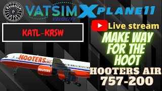 Xplane 11 HOOTERS AIR Flightfactor 757200 AtlantaFort Myers Vatsim Velocity [upl. by Goldshell]