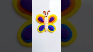 Cute Colourful clay buterfly artistpragatijaiswal trending shorts clayart ytshorts shots diy [upl. by Harshman]