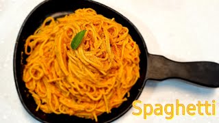 Spaghetti in red creamy sauce  super delicious and easy to make [upl. by Dygert]