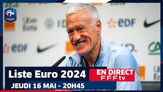 Liste Euro 2024  Conférence de Didier Deschamps en replay [upl. by Nelhsa]