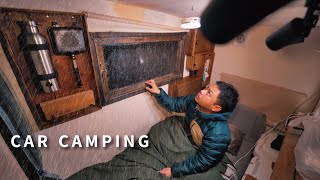 Winter car camping Stay in the car to enjoy the winter rain alone ｜ DIY light truck camper ｜ 84 [upl. by Waligore787]