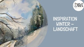 Inspiration Winterlandschaft Tutorium  Schritt für Schritt  Aquarellfarben auf Papier [upl. by Yeleek]