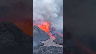 Eruption of the Geldigaladur volcano 01 shorts geldingadalur volcano iceland Aventurevolcans [upl. by Enitsirc364]