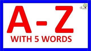 A to Z alphabets with spelling for 5 words for learning [upl. by Thurmann613]