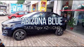 ARIZONA BLUE TATA TIGOR XZ iCNG 2022  Blue colour tata tigor xz plus cng [upl. by Ahsas66]