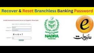 Recover Branchless Banking Password  Reset Password  Recover Invalid Password  Nadra eSahulat [upl. by Leirea157]