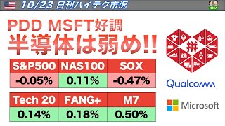 【米国株🇺🇸 新NISA】日刊ハイテク市況 PDD MSFT好調👌半導体弱め💦 FANG USテックトップ20 178A NASDAQ100 半導体SOXSOXL TECL SampP [upl. by Madancy]