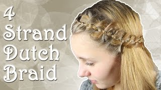 Holländischer Zopf mit 4 Strähnen  4 Stand Dutch Braid  haareflechten [upl. by Dosia]