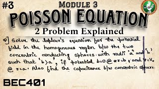 3 Poisson Equation 2 Problem Explained Module 3 4th Sem ECE 2022 Scheme VTU BEC401 [upl. by Thurman]