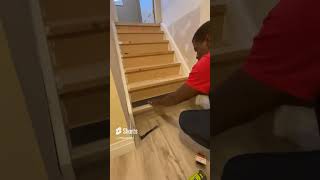 How to Install Vinyl Plank Flooring On Stairs StepbyStep stepup [upl. by Ecidnak658]