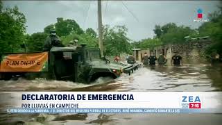 Por lluvias emiten declaratoria de emergencia en Campeche  Noticias con Francisco Zea [upl. by Ylram]