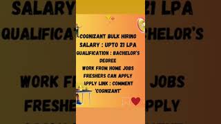 Cognizant bulk hiring  jobs 2024  cognizant Recruitment 2024  work from home job [upl. by Eladnor]