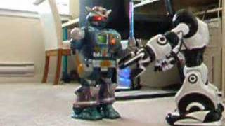 Robot Deathmatch Robosapien vs HapPKid Robot [upl. by Assek]