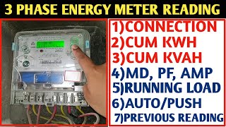 HOW TO CHECK 3 PHASE DIGITAL METER READING 3 PHASE KWH METER [upl. by Papke]