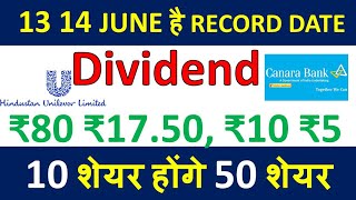 Canara Bank Share Latest News • 8 Shares Declared Dividend amp Stock Split Record Date In June [upl. by Bocaj890]