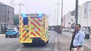 Welsh ambulance CN23 FFW responding in Newport [upl. by Cornie120]