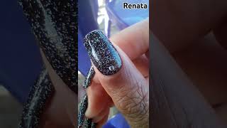 Esmaltação preta com pedraria e muito glitter 💅😍 [upl. by Hazlip]