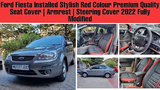 Ford Fiesta Stylish Red Colour Premium Quality Seat Cover Armrest  Steering Cover  Fully Modified🔥 [upl. by Onailerua]