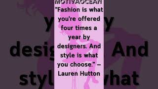 quotFashion vs Style Lauren Huttons Timeless Insightquot [upl. by Llehcnom]