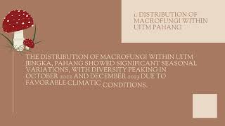 PHENOLOGY OF SOILINHABITING OF MACROFUNGI IN UITM PAHANG  OUTSTANDING PERFORMANCE [upl. by Okir]