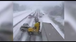 Caught on Cam Moment of huge pileup on Ontarios Hwy 401 [upl. by Ekyt716]