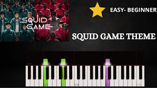 SQUID GAME THEME EASY Piano Tutorial [upl. by Llewon269]