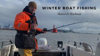 Winter boat fishing in the rain in Harwich Harbour [upl. by Nikolos]