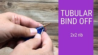 How to Knit the Tubular Bind Off for 2x2 ribbing [upl. by Atnoid546]