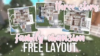 Bloxburg My FAMILY MANSION Layout Three Story  Roblox [upl. by Demmahum]