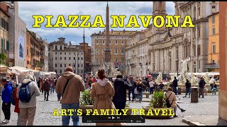 Piazza Navona Rome Italy 4K [upl. by Aihsik821]