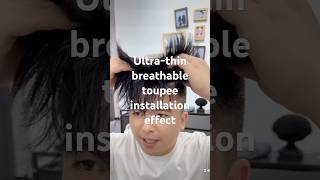 Super thin breathable toupee real wear video hair toupees toupeeformen [upl. by Garfinkel]