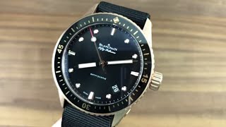 Blancpain Fifty Fathoms Bathyscaphe 500036S30NABA Blancpain Watch Review [upl. by Eeloj]