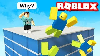 FALL OFF A BUILDING SIMULATOR IN ROBLOX [upl. by Arait]