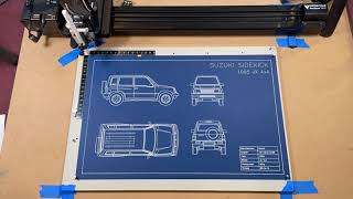 Pen Plotter Drawing of a 1995 Suzuki Sidekick suzuki suzukisidekick penplotterart blueprint [upl. by Flann538]