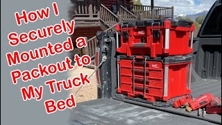 How I securely mounted a Milwaukee Packout in my truck bed milwaukee milwaukeetools f150 [upl. by Borrell199]