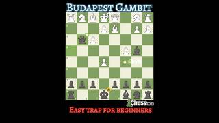 Budapest Gambit 💎  Easy checkmate trap for beginners chesscom checkmate montagem views shorts [upl. by Delorenzo]