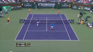 Indian Wells 2011 Halve Finale  Federer amp Wawrinka vs Lopez amp Nadal [upl. by Mchail]