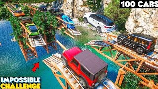 FRANKLIN TRIED DEEP GREEN TUNNEL PARKOUR RAMP CHALLENGE GTA 5  SHINCHAN and CHOP [upl. by Hsetim524]