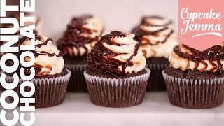 Coconutfilled Chocolate Bounty Cupcake Recipe  Cupcake Jemma Channel [upl. by Etsyrk]