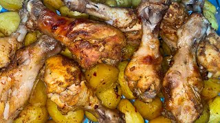 Roastbaked chicken drumsticks and potatoes 🍗🥔🔥tasty dinner ideas by Afza Majid [upl. by Netti]