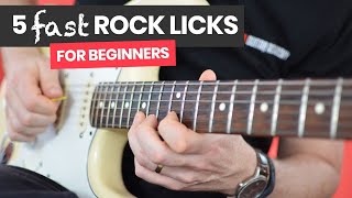 How To Play 5 Fast Rock Guitar Licks  Beginners Lead Guitar Lesson [upl. by Hanauq]