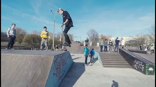 Vlog Один день в скейтпарке в Минске на стрит самокате и BMX [upl. by Helban218]