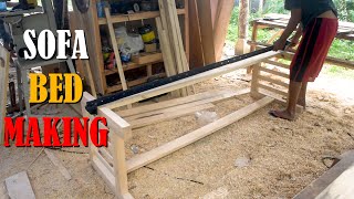 Sofa Bed Making  How to build a Sofa turn into a Bed  Amazing Carpenter skills [upl. by Ralleigh]