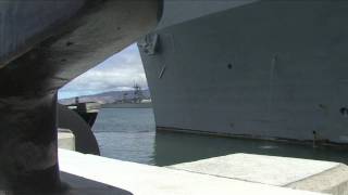 USS Cleveland LPD 7 departs Pearl Harbor during RIMPAC 2010 [upl. by Nanyt]