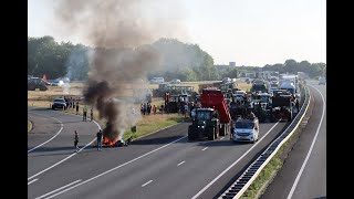 Boerenprotest op A1 bij Stroe [upl. by Yhcir592]