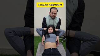 Thoracic Adjustment Middle back pain treatment thoracic backpain feedshorts ytshots [upl. by Namyl699]