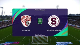 Modo carrera jugador liga Promerica AD Santos de Guapiles vs Deportivo Saprissa [upl. by Amadeus]