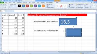 EXCEL COMMENT LIER UNE CELLULE AVEC UNE ZONE DE TEXTE [upl. by Nwahsal]