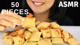 PIZZA ROLLS Totinos Asmr Eating Sounds 50 PIECES [upl. by Hplodur]